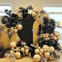 YMSZ Black and Gold Balloons, Black and Metallic Gold Balloons