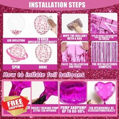 Tenvokich 99pc Hot Pink Birthday Decor