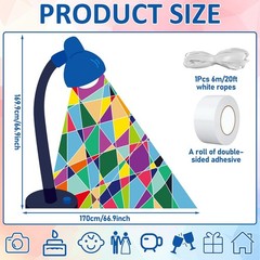 2026 Vacation Bible School Backdrop Decoration Colorful Light Station Backdro…