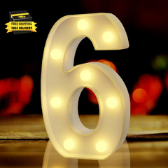 Marquee Numbers 6, Number Blocks Birthday Decorations for Men, Led Letter Light,