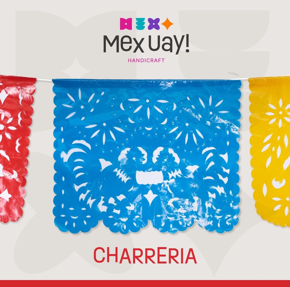 Charreria Party Banners~ 3 Pack 18ft each Banner-Plastic Papel Picado.