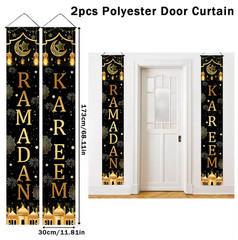 Ramadan Mubarak Banner Muslim Eid Mubarak Door Sign Hanging Banners Decoration