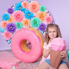 Geyee 18 Pcs Mexican Paper Flowers Colorful Fiesta Tissue Paper Flowers Pom P…