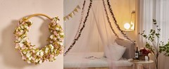 Flower Garland 8 Pcs x 8.2 ft Artificial Rose Vine Flowers with Green Leaves