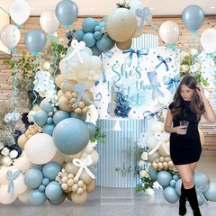 BACH AND BOUJEE She’s Tying The Knot Backdrop Blue Bridal Shower Banner