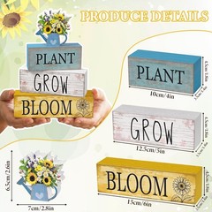 4 Pcs Sunflower Table Decorations Sunflower Wooden Sign Kettle Summer Tiered …