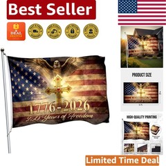 Heavy Duty 3×5 Ft Double-Sided Patriotic Eagle Flag for 4th of July Celebrations