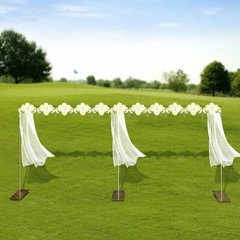 Gold Steel Freestanding Backdrop Stand Adjustable 1.5 × 3m To 3 × 6m For Wedding
