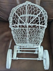 Large White Metal Carriage Stroller Centerpiece Room Decoration Baby Shower more