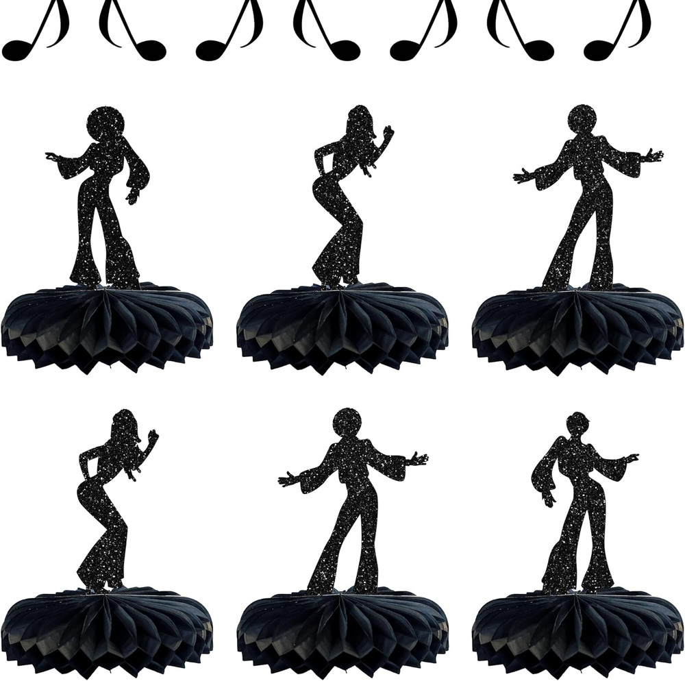 8Pcs 70’S Disco Party Decorations 70S Disco Dancing Honeycomb Table Centerpiece