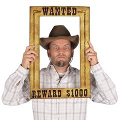 Beistle Wanted Photo Booth Fun Selfie Frame Western Party Supplies, 15.5″ x