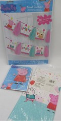 Lot Peppa Pig Birthday Party Decorations 10′ Banner Tablecloth 32″ Large Balloon