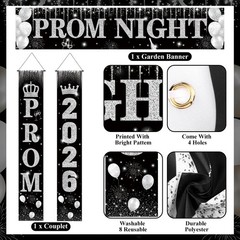 SmoothNovelty 3 Pcs Prom Night Decorations 2026 Graduation Party multicolor