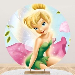 Round Tinkerbell Backdrop Girls Birthday Party Fairy Flower Photo Background