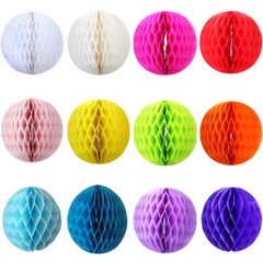 3x Apple Green 4″ HoneyComb Round Tissue Paper Lantern Balls Pom Poms Wedding