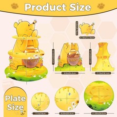 2 Pack Winnie Baby Shower Decorations Birthday Cupcake Stands: Bear Party The…
