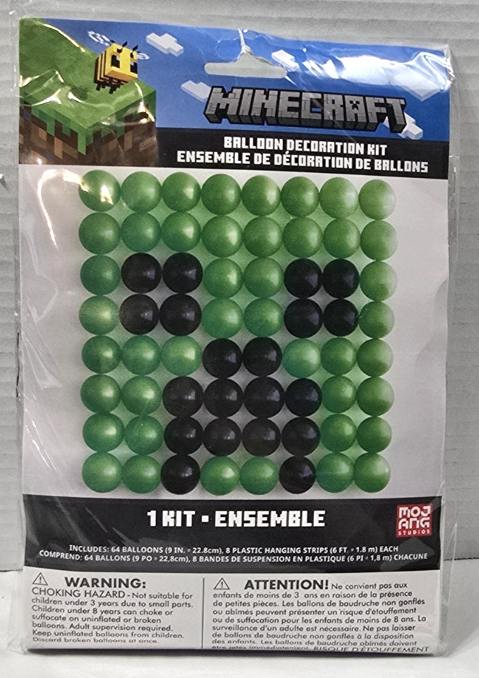 Minecraft Creeper 64 Balloon Wall Decoration Birthday Party Supplies- SEALED/NEW