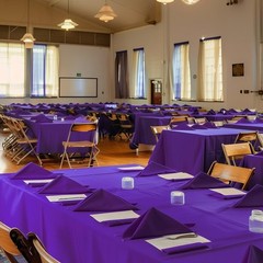 Purple Plastic Table Cloth – 4 Pack 54″ × 108″ Rectangle Disposable Tablecl