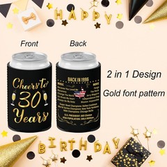 Xumbtvs 30th Birthday Decorations Vintage 1996 12 Pcs Neoprene Can Coolers