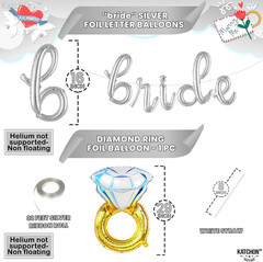 , Huge Diamond Ring Balloons – 29 Inch | Wedding Ring Balloon for Bridal Shower