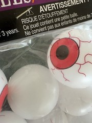 NEW 36 Eyeball Plastic Party Fun Beer Pong Halloween Eyeballs Red Blue Yellow
