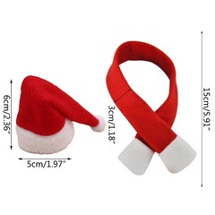 10pcs Christmas Bottle Scarf Hat Set Wine Bottle Decorations Festival Party Home
