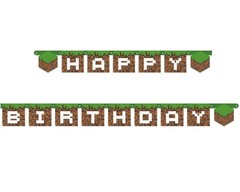 Minecraft Happy Birthday Party Supplies Banner New! Gamer, Movie, Boy, Girl