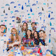 Blue and Silver Happy Birthday Confetti, 3000 Pcs Birthday Cake Table Metallic F
