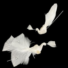 1 Set Artificial Peacock Bird Glitter Gems Accent Decor Foam Feather Floral Arts
