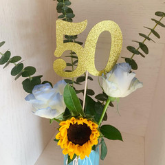 10-Pack Double Sided Glitter 50Th Birthday Centerpiece Anniversary Centerpiece S
