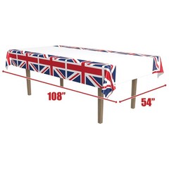 Beistle 2-Pack Union Jack Rectangular Plastic Tablecovers Royal English Party