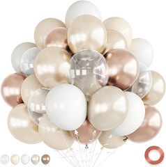 Cream White, Ivory Beige Balloons – Metallic Gold, Pearl White Sand – Neutral &