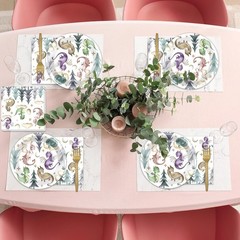 Dragon Birthday Party Decorations Magic Watercolor Tableware Set for Kids