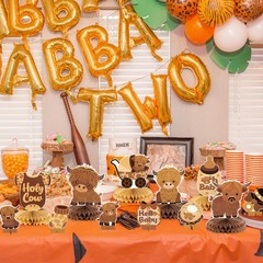 12Pcs Highland Cow Honeycomb Centerpieces Brown Highland Cattle Baby Shower P…
