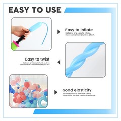 Multi 260 Balloons, 100Pcs Long Balloons for Building Balloon Arches, Skinny …
