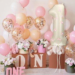 Number 1 Pink Bow 1st Birthday Balloon, 32 Inch Giant Aluminum Foil Number 1 …