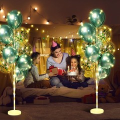 2 Sets Floor Balloon Column Stand Kit with LED Lights 40 Pcs Balloons Column …