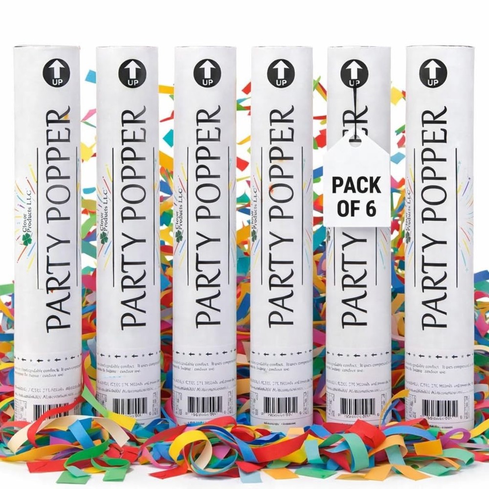 Clover Products Llc Clover Products 12 Confetti Cannons 6 Pack Multi-Colored