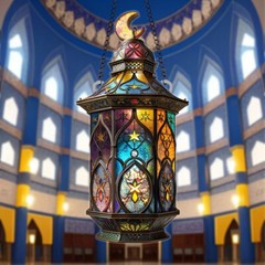 1 PC Acrylic Colorful Lantern Suncatcher Eid Decoration Hanging Ornaments