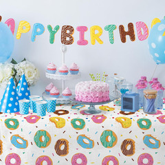 Donut Party Supplies: 2-Pack Donut Birthday Party Decorations,Disposable Plastic