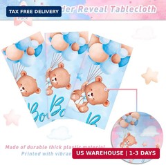 Patimate Gender Reveal Decorations Disposable Tablecloths – 3 Pcs Pink and Blue