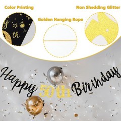 MAGLAUG 50th Birthday Decorations Banner 5 inches x 7 inches,