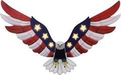 Heavy-Duty Lighted American Eagle Wall Art for 4th of July Outdoor Festivities