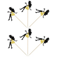 12 PCS High Heel Girl Graduation Centerpiece Sticks Class of 2026 Gold
