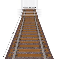 Beistle Novelty Printed Polyester Fabric Railroad Track Aisle Runner