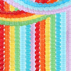 Rainbow Red-Orange Green-Blue Purple Streamers Garland – 12pcs Colorful Theme