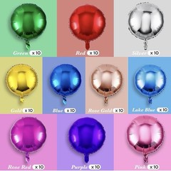 100pcs/lot Round Shape Foil Mylar Helium Balloon 18″ Balloon Birthday Party De