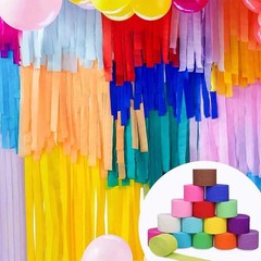 6 Rolls White Crepe Paper Streamers For Party Decorations 1.8 Inch x 82 Ft