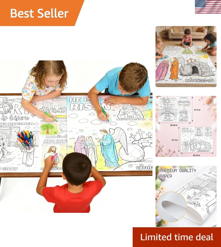 Giant Easter Coloring Posters for Kids – 2PCS 35″ x 31″ Paper Coloring Banner…