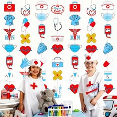 Nurse Graduation Party Hanging Garlands 8Pcs School Multi Color